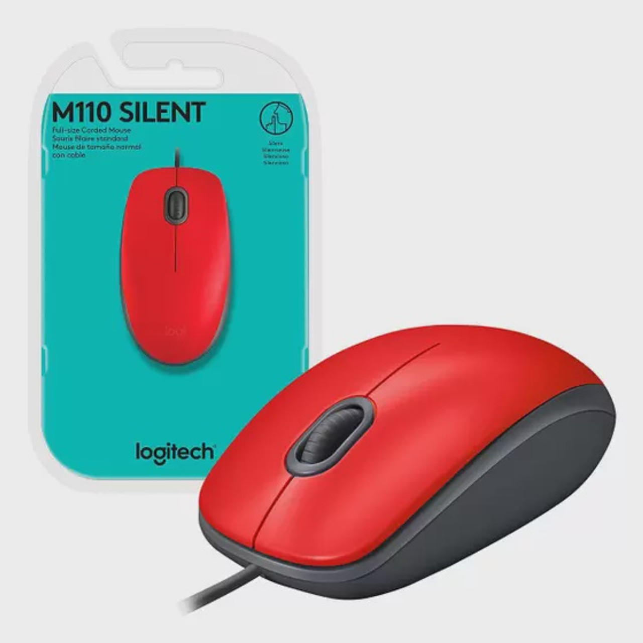 Logitech M110 Silent Corded Mouse